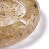 Resin with Natural Rutilated Quartz Chip Stones Ashtray DJEW-F015-06F-2