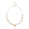 304 Stainless Steel Tree of Life and Nuggets Natural Ametrine Pendant Bib Necklaces for Women NJEW-JN05665-3