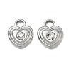 304 Stainless Steel Micro Pave Clear Cubic Zirconia Charms SA-CBA1CA2-08P-1