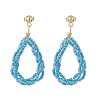 Teardrop Glass Seed Beads Dangle Earring EJEW-JE05127-2