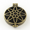 Rack Plating Hollow Brass Diffuser Locket Pendants KK-S652-AB-1