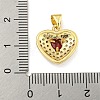 Heart Rack Plating Brass Micro Pave Cubic Zirconia Charms KK-Z053-17G-02-3