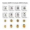 Kissitty 160Pcs 16 Style Tibetan Style Alloy European Beads TIBE-KS0001-10-13