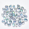 Transparent Spray Painted Glass Charms X-GLAA-R211-03-D02-1