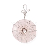 Natural Rose Quartz Big Pendants G-P459-01P-G-3