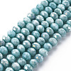 Opaque Baking Painted Glass Beads Strands EGLA-N006-010A-B05-1