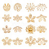 ARRICRAFT 48Pcs 8 Styles Brass Fancy Bead Caps KK-AR0004-11-1