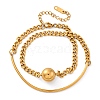 304 Stainless Steel Curb Chain Wrap Bracelets for Women BJEW-A036-12G-4