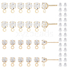 BENECREAT 80Pcs Brass Stud Earring Findings KK-BC0009-38-1