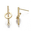 Brass Stud Earring Findings KK-R132-059-NF-3