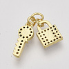 Brass Micro Pave Cubic Zirconia Pendants ZIRC-Q022-010G-02-NF-2