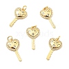 Brass Micro Pave Cubic Zirconia Pendants KK-E015-24G-1