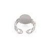 304 Stainless Steel Flat Round with Heart Open Cuff Ring for Women RJEW-S405-230P-2