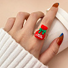 Christmas Cartoon Resin Finger Rings WG579E9-01-1