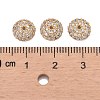 Apetalous Half Round/Dome Brass Micro Pave Cubic Zirconia Bead Caps ZIRC-D062-G-4