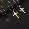 Titanium Steel Cross with Philippians 4:13 Pendant Necklace JN1050A-4