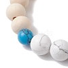 2Pcs Wood Beads Stretch Couples Bracelets BJEW-JB11289-4