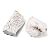 Electroplated Natural Druzy Quartz Crystal Cluster Ornaments RABO-PW0001-179A-4