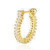 S925 Sterling Silver Geometric Hoop Earrings with Sparkling Diamonds HO0810-3-1