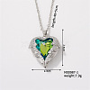 Shiny Gradient Crystal Ocean Heart Pendant Necklace with Full Rhinestone PF5325-1-1