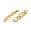 Brass Micro Pave Clear Cubic Zirconia Connector Charms KK-E068-VB051-2