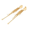 Brass ABS Plastic Pearl Tassel Stud Earrings EJEW-U040-11G-4