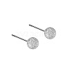 Anti-Tarnish Rhodium Plated 999 Sterling Silver Texture Round Stud Earrings for Women EJEW-S215-08P-1