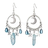 Natural Quartz Crystal Irregular Bullet Earrings EJEW-TA00400-1