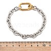 304 Stainless Steel Cable Chain Bracelets for Women Men BJEW-C089-09GP-5