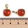 Natural Carnelian(Dyed & Heated) Square Charms KK-P283-46G-3