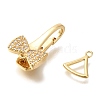 Brass Micro Pave Clear Cubic Zirconia Fold Over Clasps KK-K389-128G-2