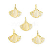 Rack Plating Brass Pave Cubic Zirconia with Cat Eye Pendants KK-G464-14G-4