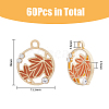 DICOSMETIC 60Pcs 2 Colors Autumn Theme Alloy Enamel Pendants ENAM-DC0001-20-2