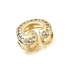 Brass Micro Pave Clear Cubic Zirconia Initial Spacer Bars KK-E802-34G-G-2