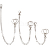 3 Sets 3 Styles Aluminium Twisted Chains for Jeans Pants HJEW-SP0001-53-1