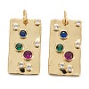 Brass Micro Pave Cubic Zirconia Charms ZIRC-G170-03G-2