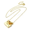 Brass Micro Pave Cubic Zirconia Pendant Necklace NJEW-B082-02G-01-2