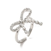 Brass Micro Pave Cubic Zirconia Open Cuff Rings for Women RJEW-M169-01P-3