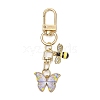 Butterfly Bees Alloy Enamel Pendant Decorations HJEW-JM02688-02-2