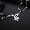 Fashionable Hip-hop Stainless Steel Thorn Rabbit Pendant Necklaces for Women's Daily Wear QJ4694-5