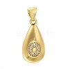 Rack Plating Brass Micro Pave Cubic Zirconia Pendants KK-L226-102G-O-1