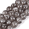 Transparent Half Spray Painted Glass Beads Strands LS-GLAA-Q110-02A-11-1