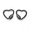 Brass Micro Pave Clear Cubic Zirconia Screw Carabiner Lock Charms ZIRC-T004-99-2