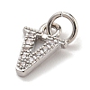 Initial Letter Brass with Cubic Zirconia Charms KK-Q814-26V-P-2