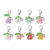 8Pcs 8 Colors Flower Acrylic & Alloy Clover Pendant Decorations HJEW-JM02793-2