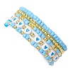 5Pcs 5 Styles Heart Acrylic & Glass Seed Beaded Stretch Bracelet Sets BJEW-JB10473-03-5