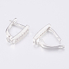 Brass Micro Pave Cubic Zirconia Hoop Earring Findings with Latch Back Closure ZIRC-K075-34P-3