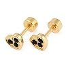 Heart Rhinestone Ear Fake Plugs EJEW-H105-26G-4