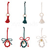 Crafans 2 Sets 2 Style Christmas Theme Cotton Weave Pendant Decorations Sets HJEW-CF0001-11-1