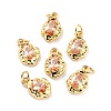 Brass Micro Pave Cubic Zirconia Pendant ZIRC-P089-19G-A-1